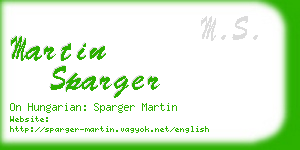 martin sparger business card